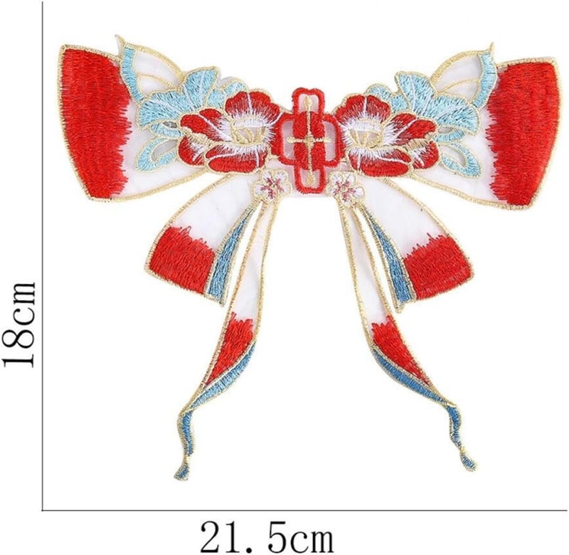 SuiGlory 2 PCS Bowknot Butterfly Lace Appliques, Corlorful Embroidered Applique Patches for Decor Bridal Wedding Dress Decoration - Image 5